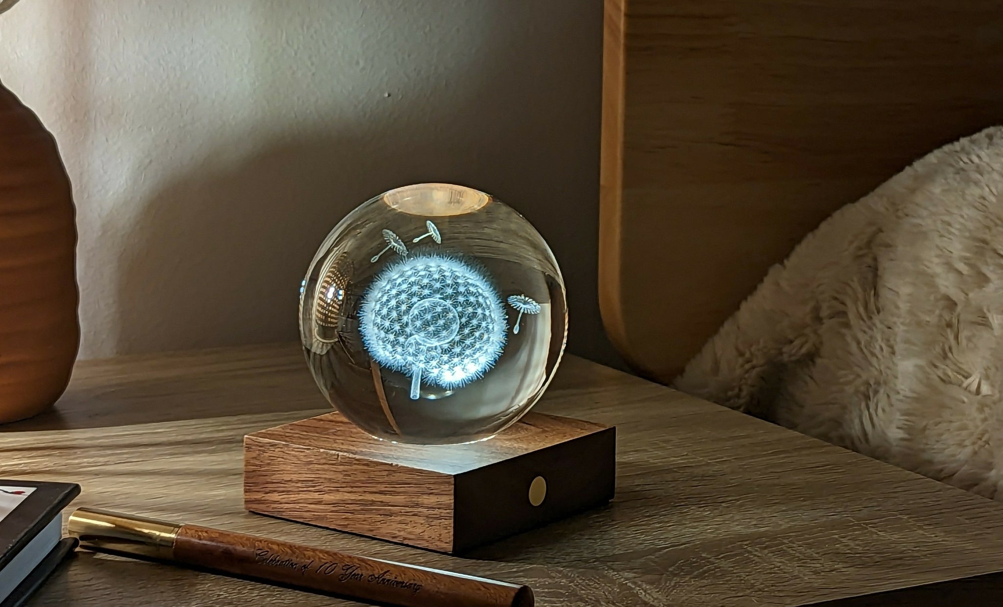Gingko Amber 3D Laser Crystal Light