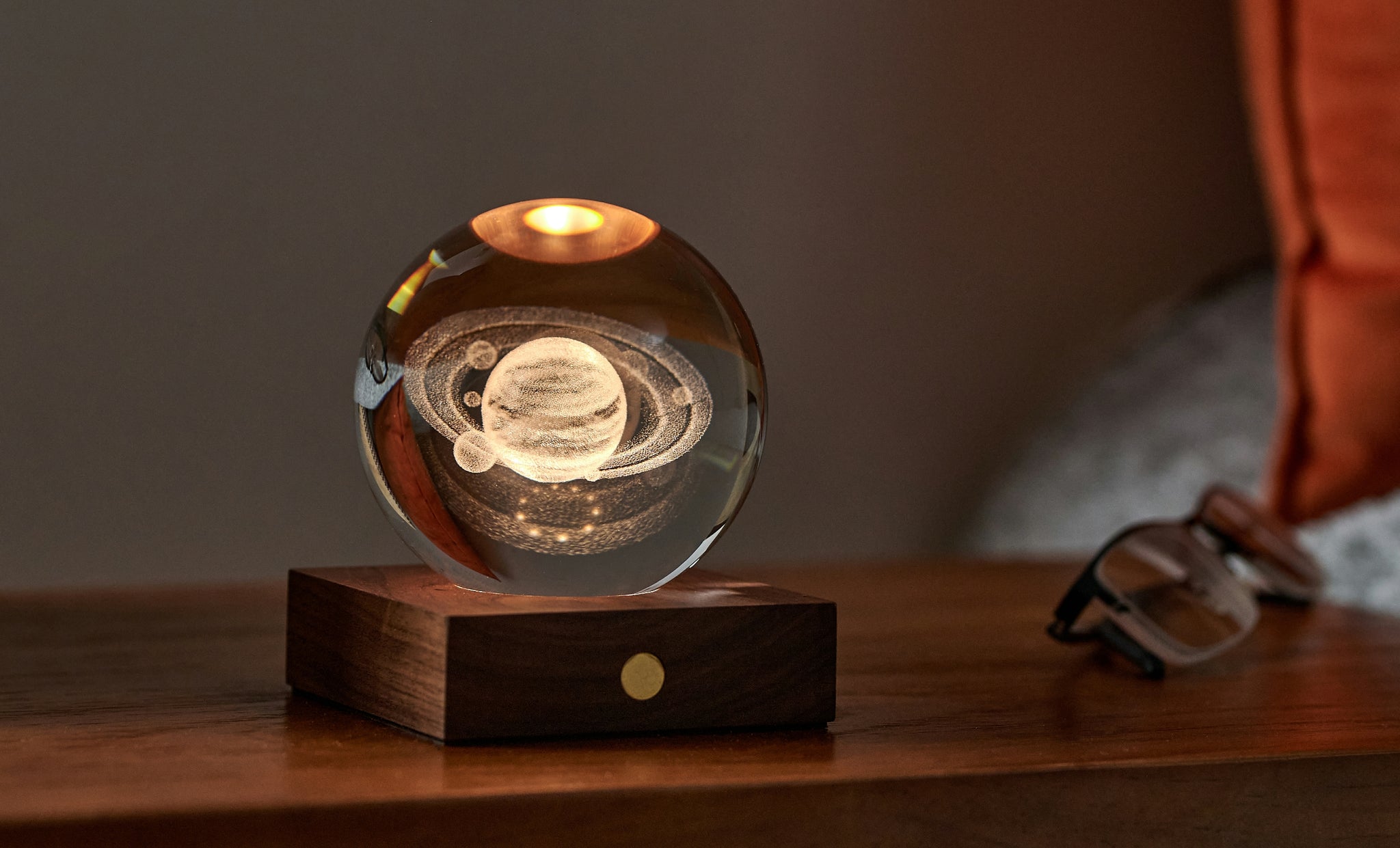 Gingko Amber 3D Laser Crystal Light