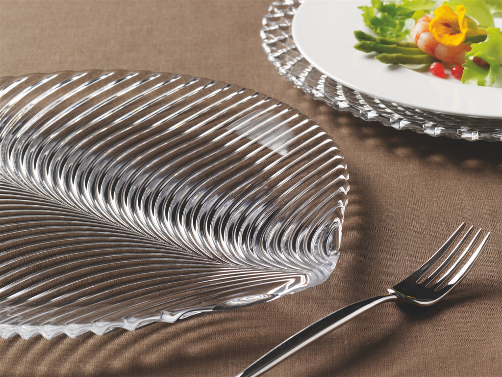 Nachtmann Mambo Leaf Glass Charger Plate, 32 cm - Set of 2