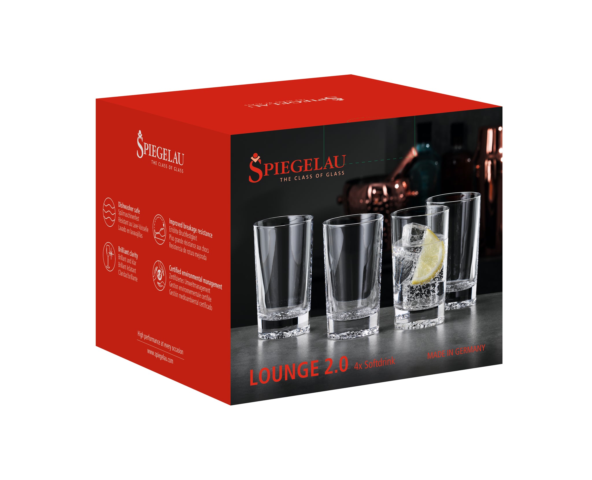 Spiegelau Lounge 2.0 Soft Drink Glasses,  Set of 4