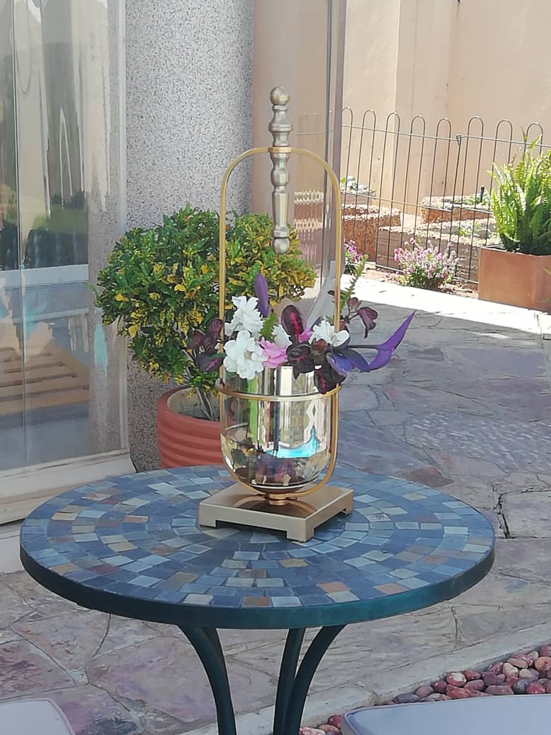 Antique Cast Wrought Iron Flower Vase With Stand