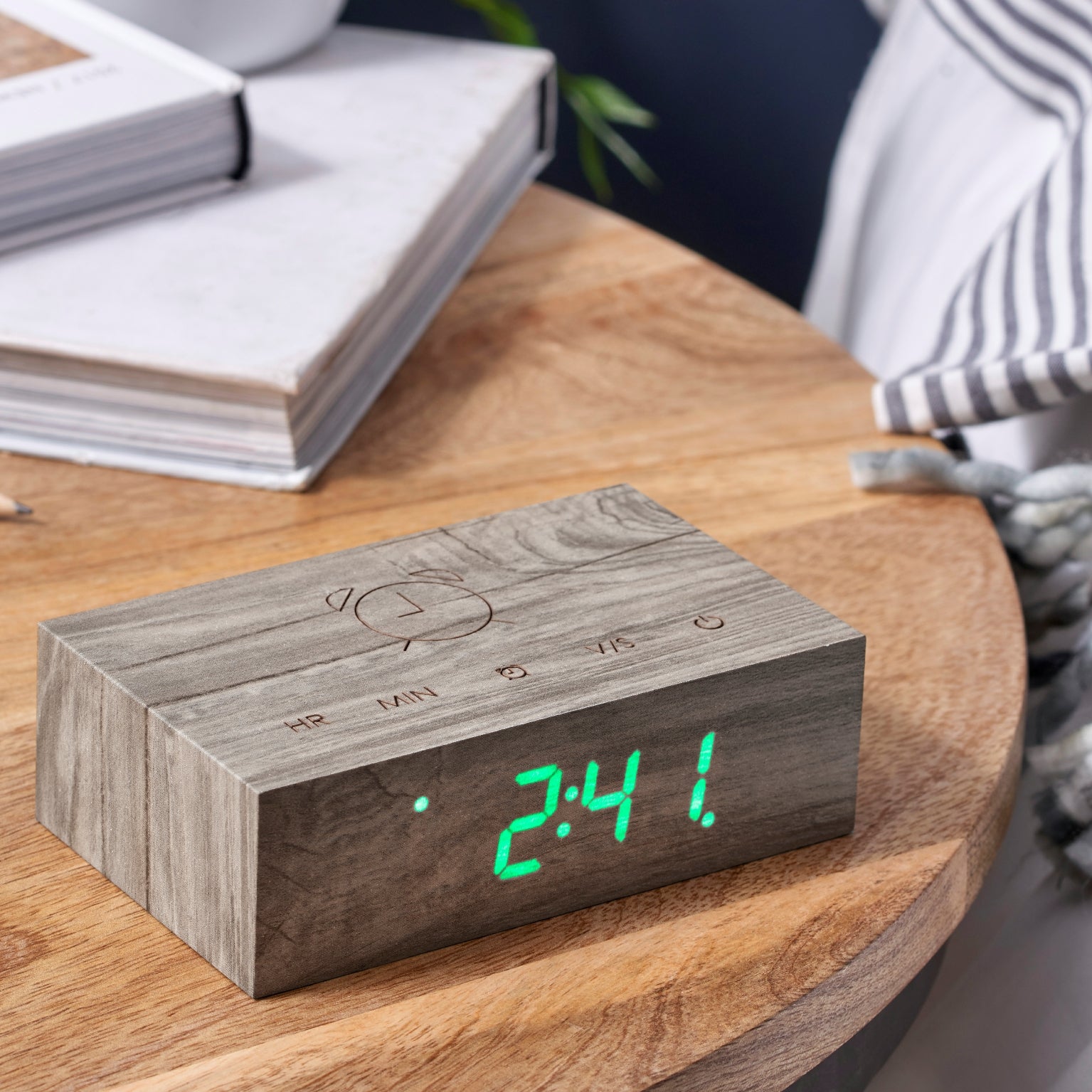 Gingko Flip Click Clock Wood