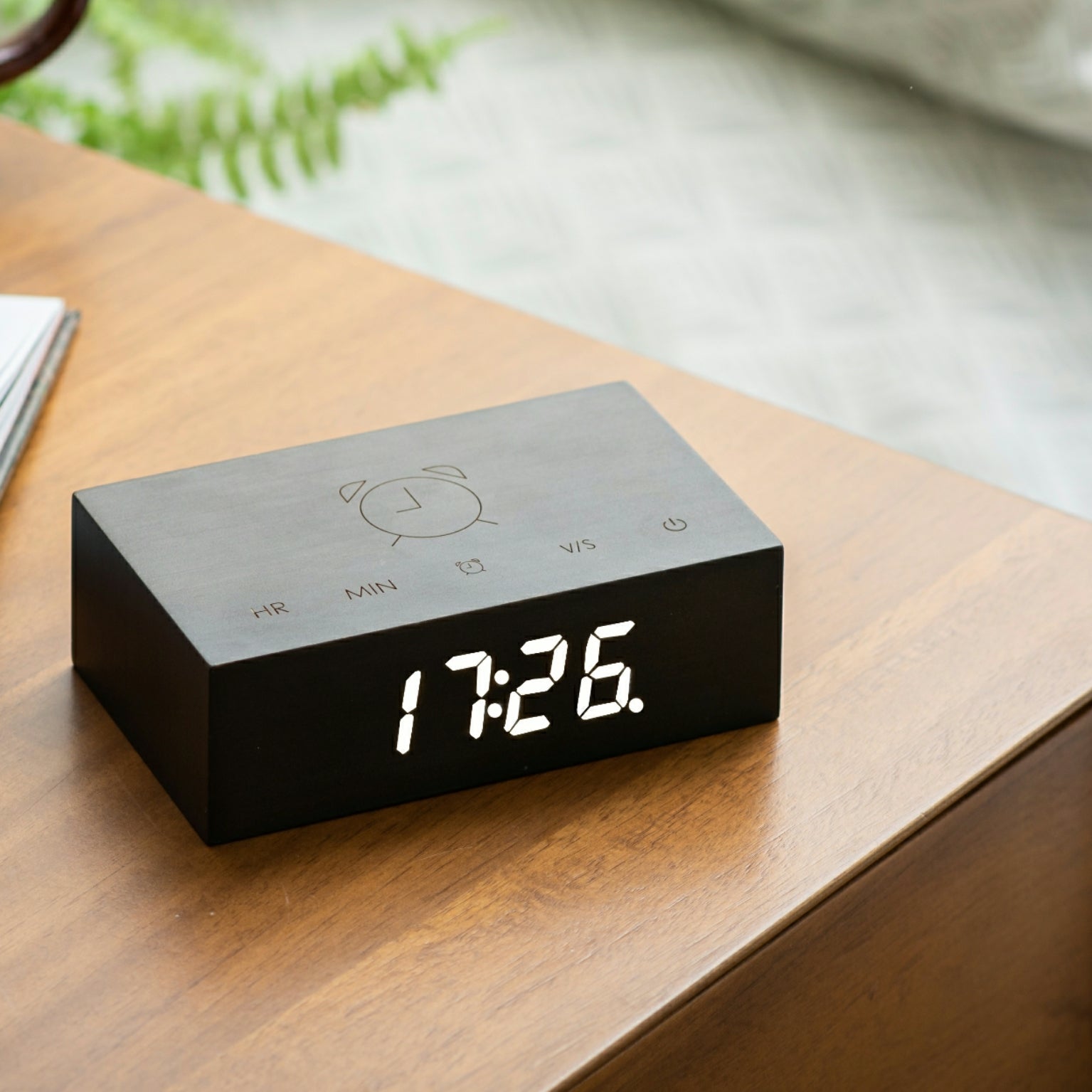 Gingko Flip Click Clock Wood