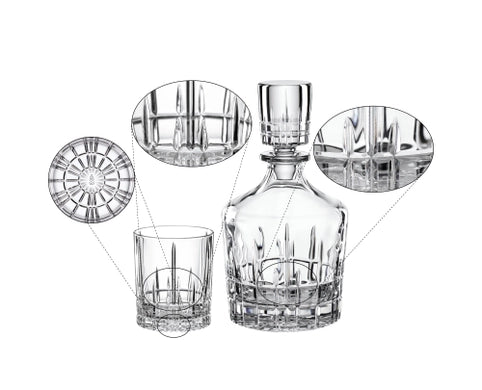 Spiegelau Perfect Serve Whisky Glass Set, 750ml Decanter + 4 Tumblers
