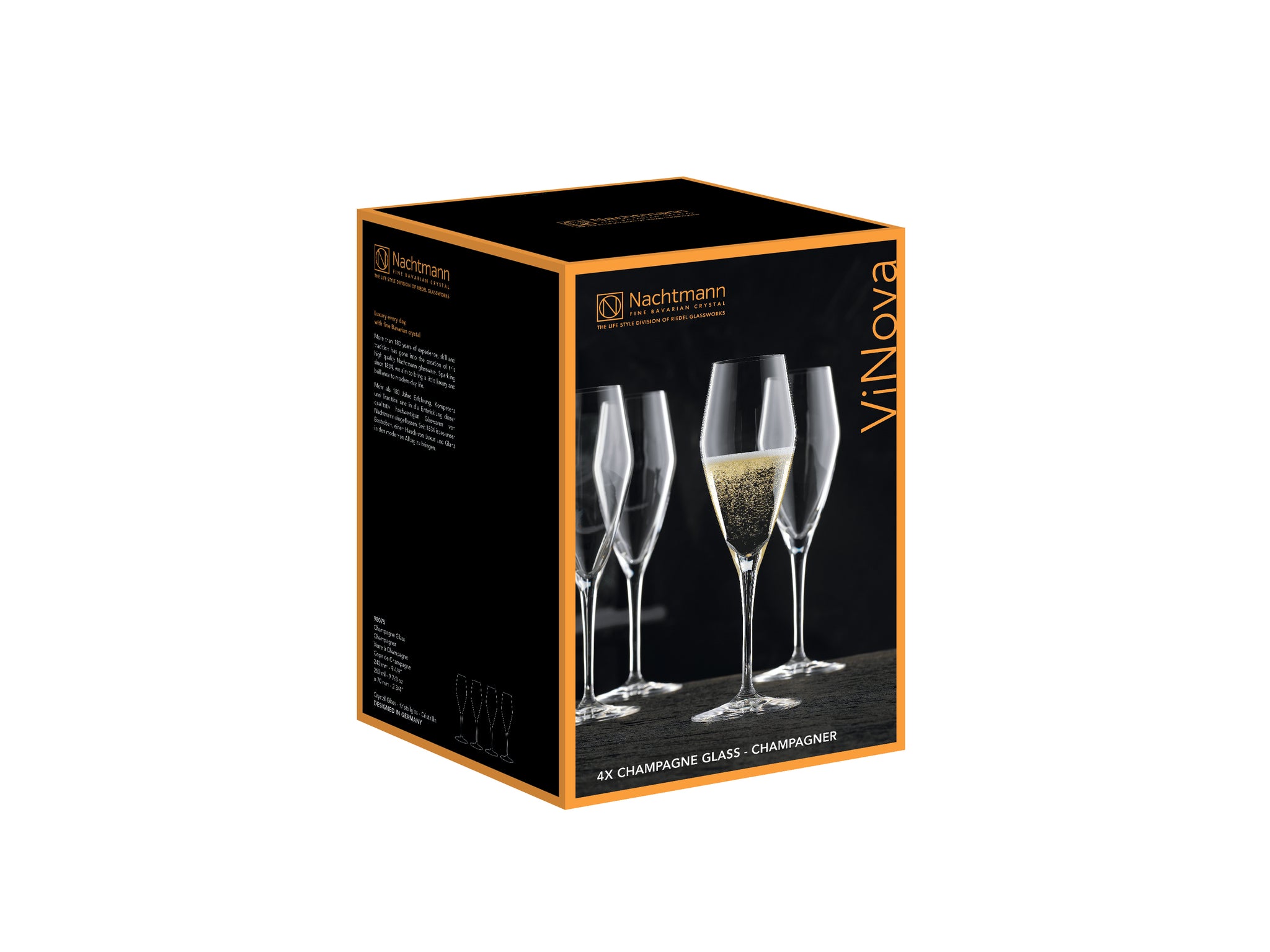 Nachtmann ViNova Champagne Crystal glasses, set of 4