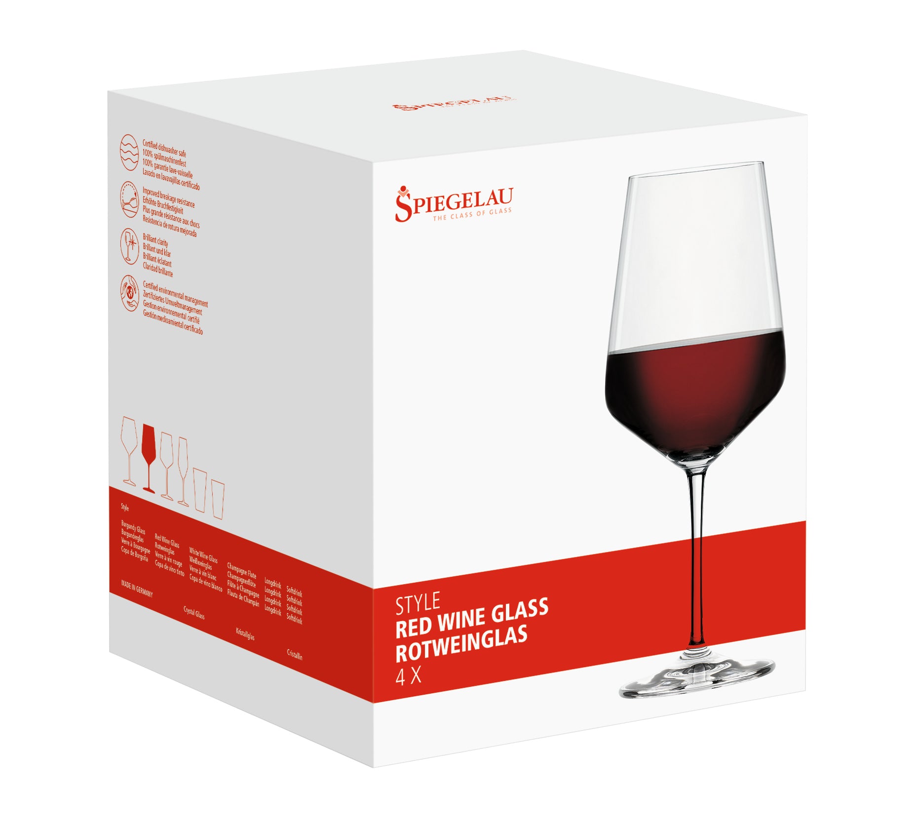 Spiegelau Style Red Wine Glasses, Set of 4