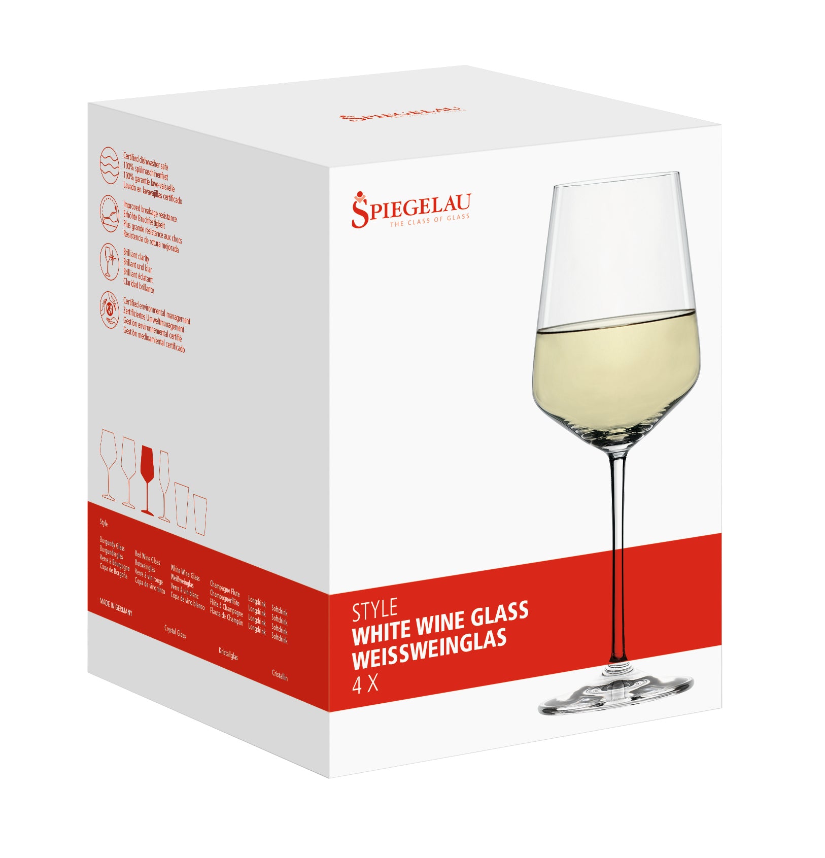 Spiegelau Style White Wine Glasses, Set of 4