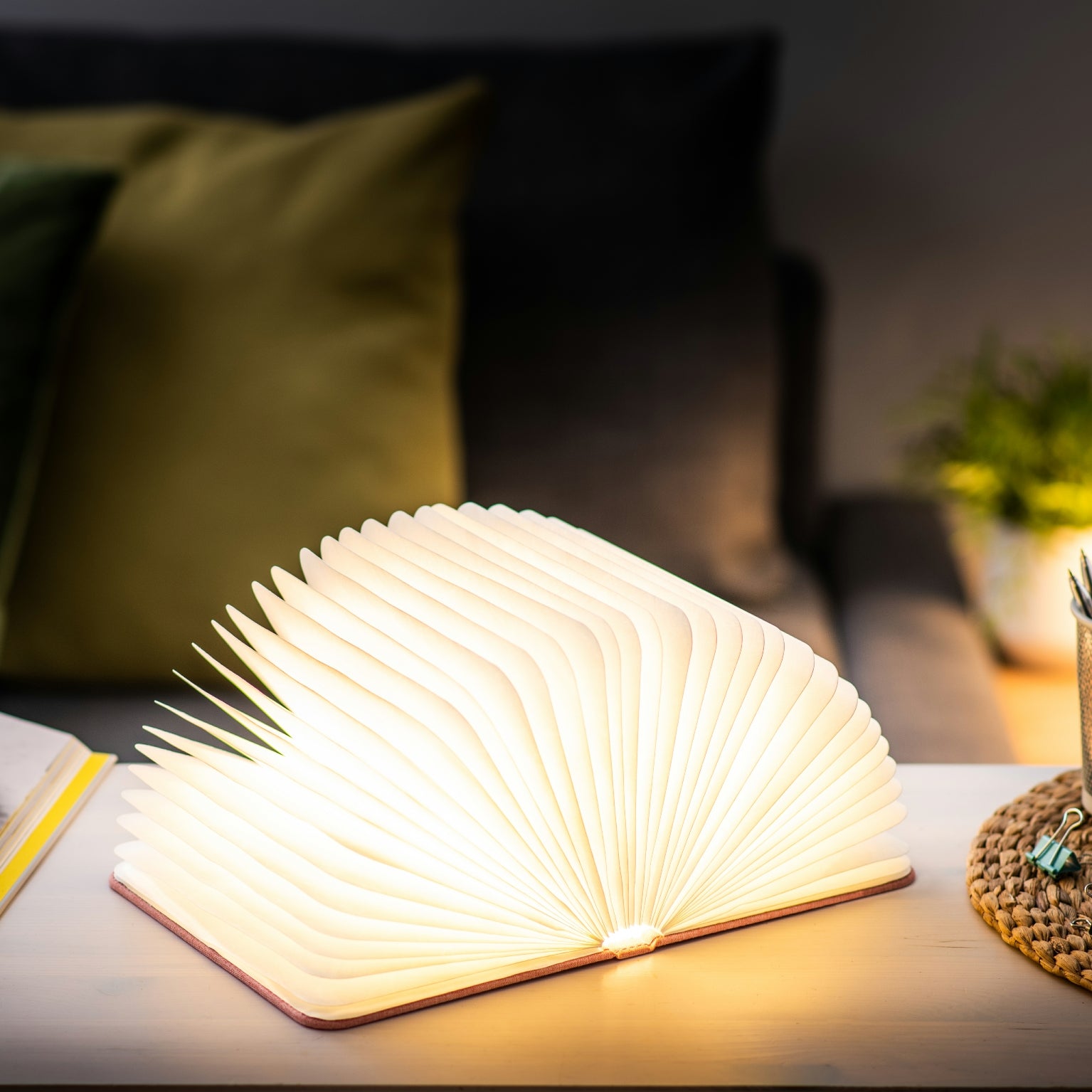 Gingko Large Linen Smart Book Light, Fabric
