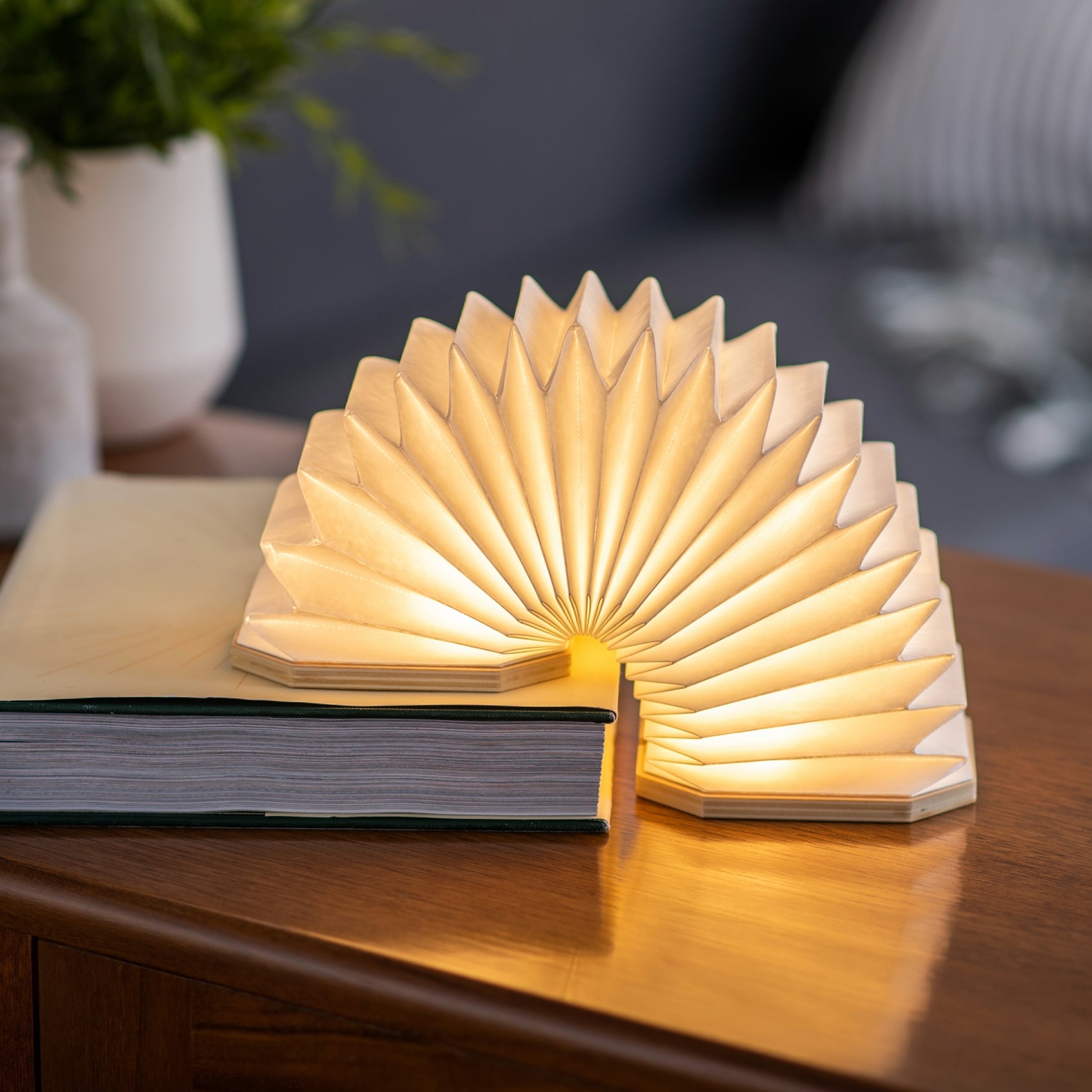 Gingko Smart Walnut Accordion Lamp