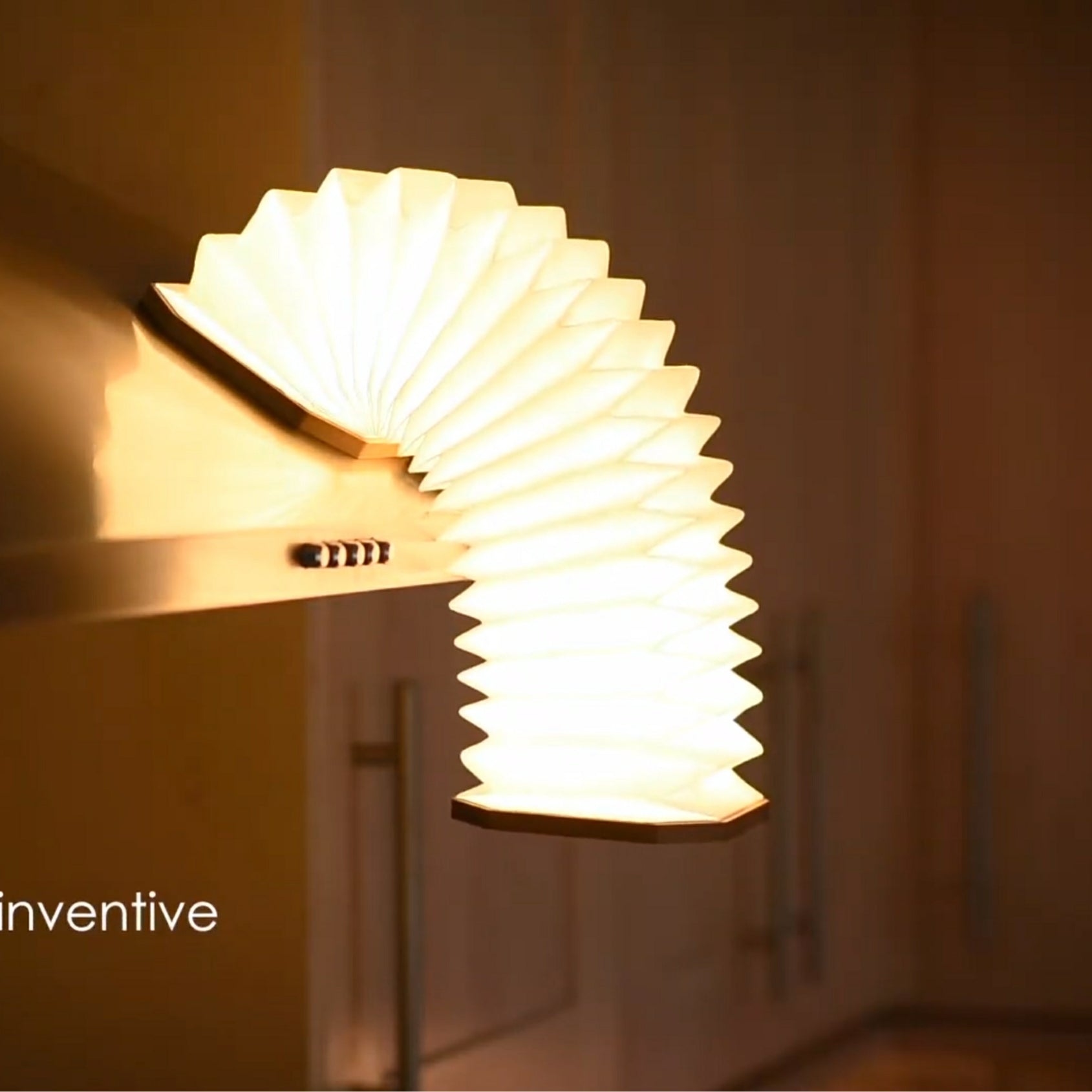 Gingko Smart Walnut Accordion Lamp