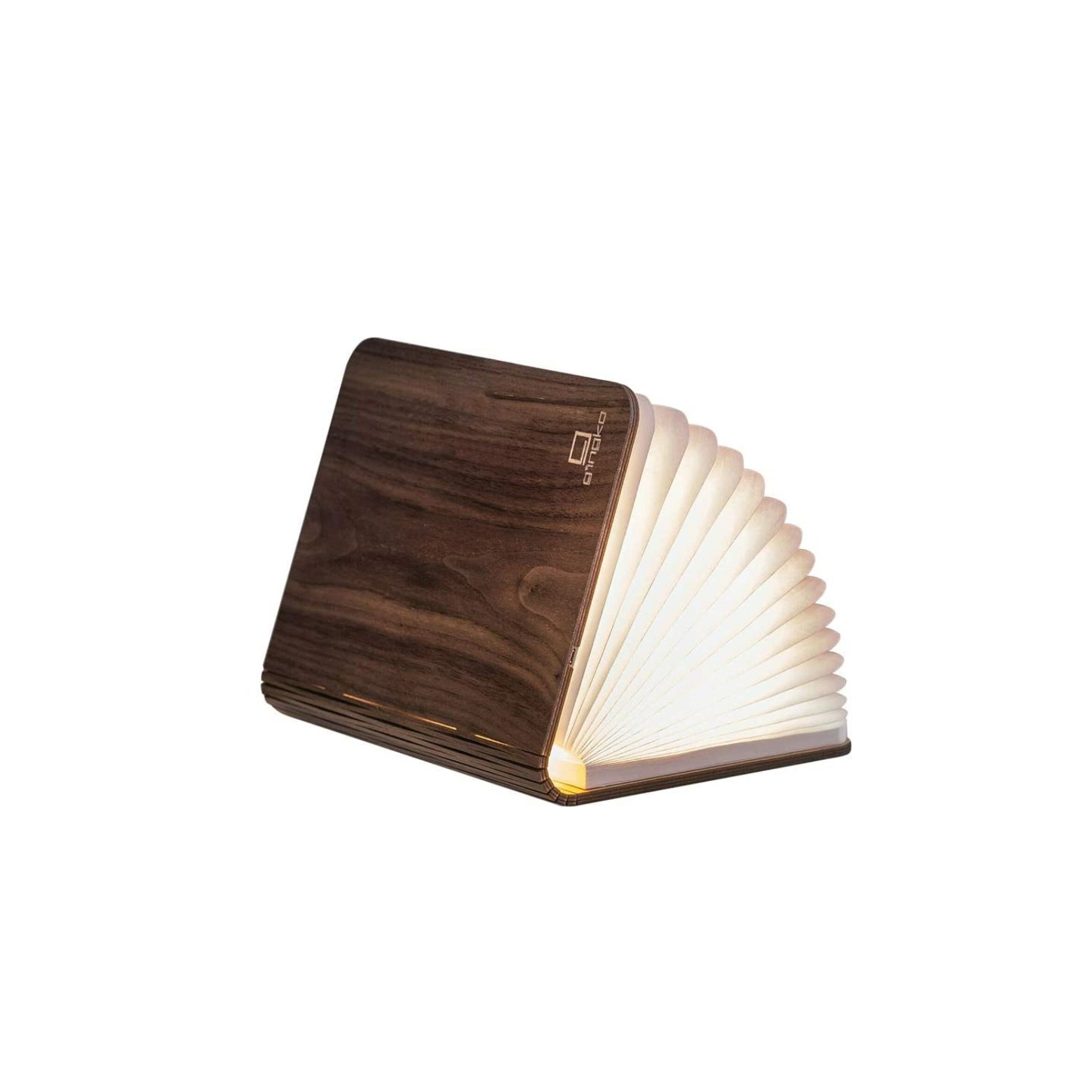 Gingko Mini Walnut Smart Book Light, Natural Wood