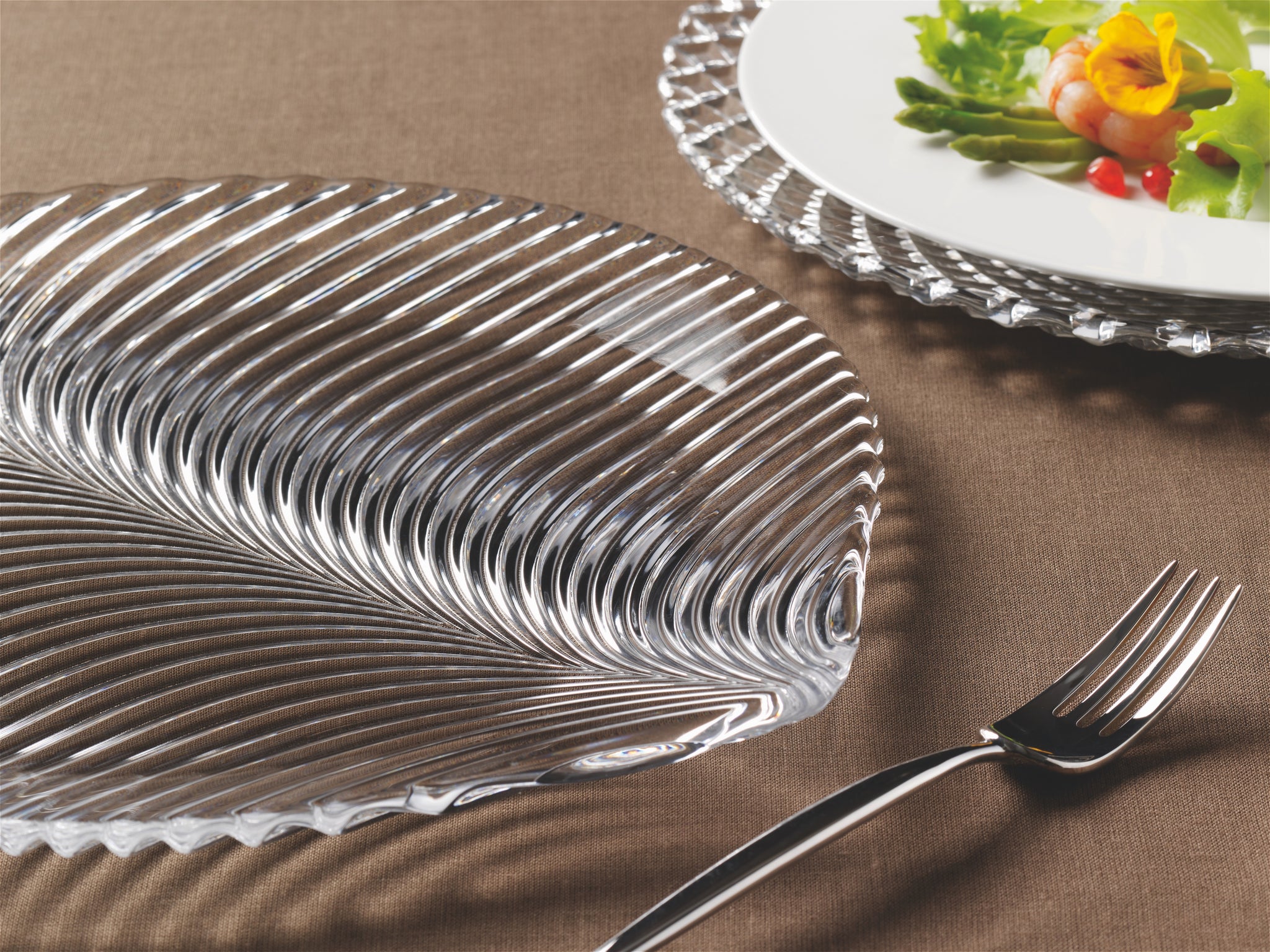 Nachtmann Mambo Leaf Glass Charger Plate, 32 cm - Set of 2