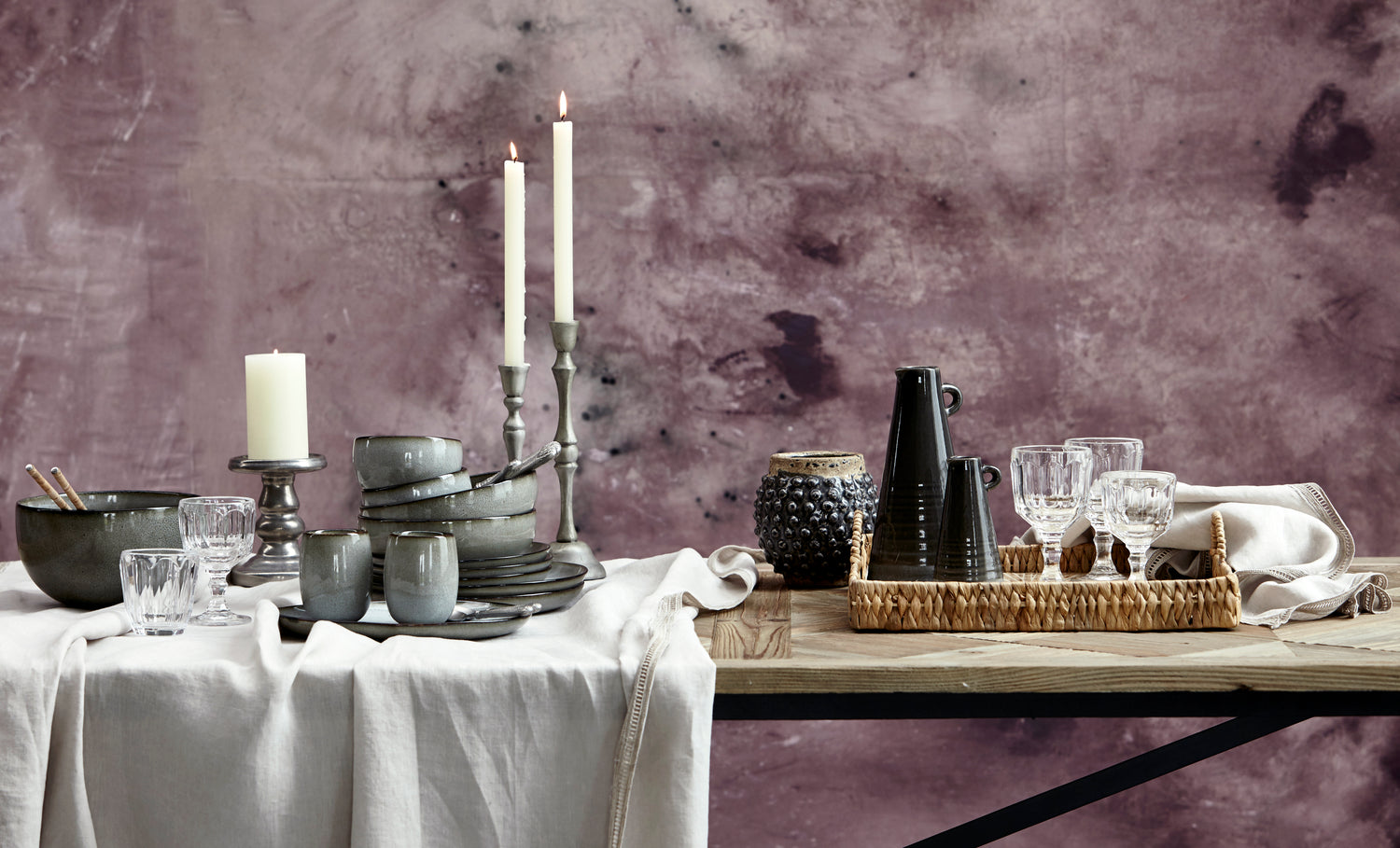 Lene Bjerre Magdia Vase Smoked Grey 25cm